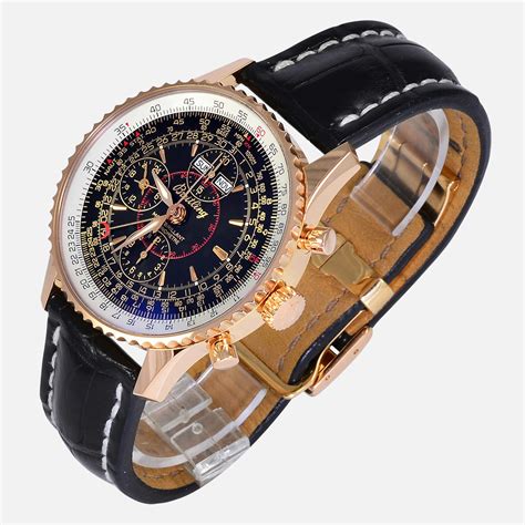 breitling montbrillant datora rose gold havana brown|used breitling navitimer a21330.